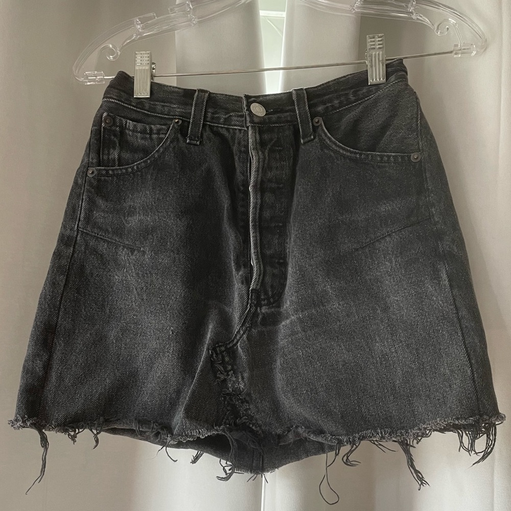 Re/Done black denim skirt sz 24”